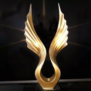 ELEGANT GOLD ANGEL WING HOME DECOR DISPLAY GIFT